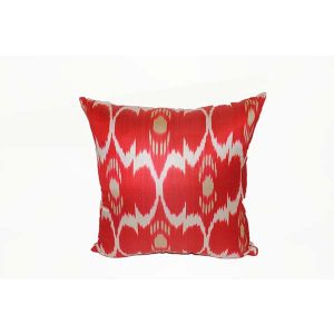 oriental cushion with red handmade design
